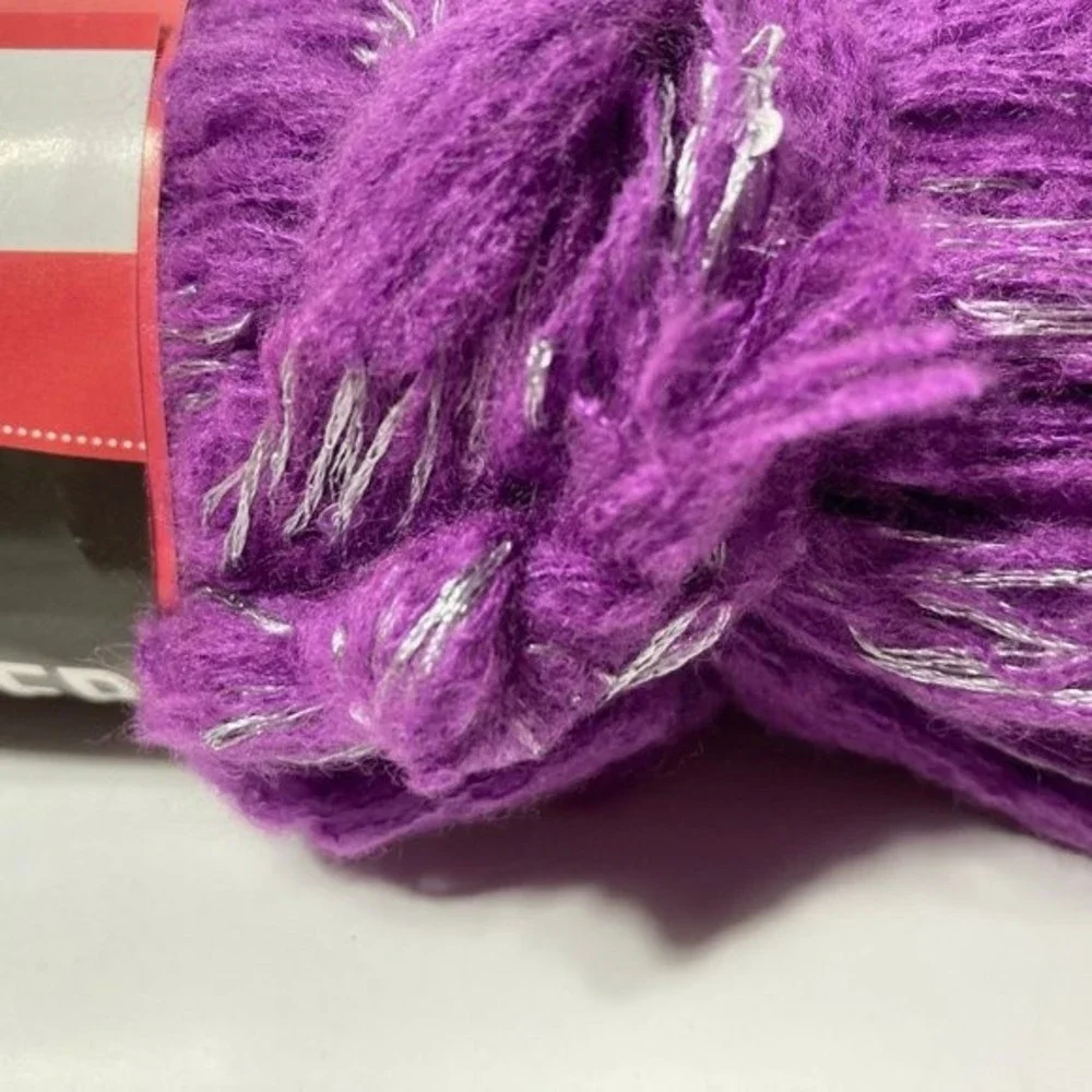 Purple Silver Sequin Rigoletto Yarn 20 Skeins